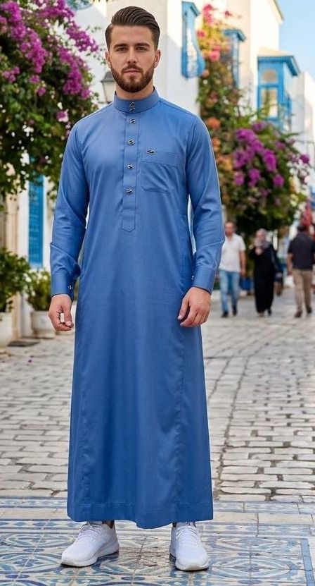 Men’s Premium Thobe – Sky Blue