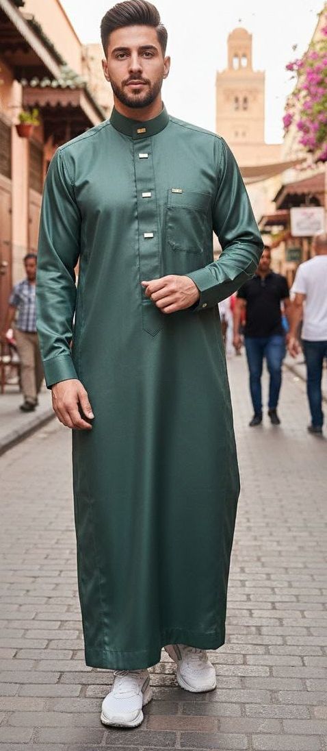 Men’s Premium Thobe – Forest Green